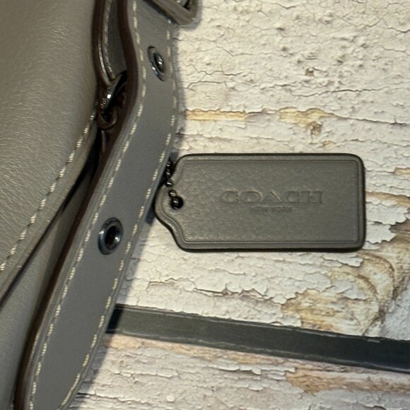 Coach Leather Crossbody Bag Gray Women’s Adjustable Strap Purse - Picture 10 of 12